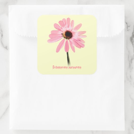 Echinacea purpurea vierkante sticker (Tas)