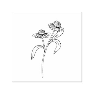 Echinacea Rubber Stamp Zelfinktende Stempel