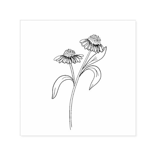 Echinacea Rubber Stamp Zelfinktende Stempel (Design)