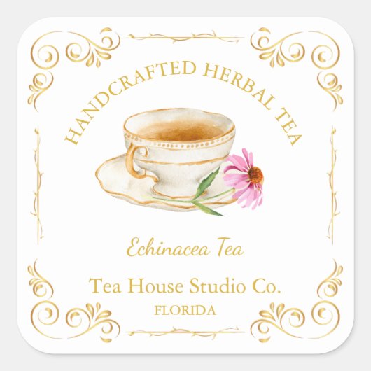 Echinacea Tea Square Label (Voorkant)
