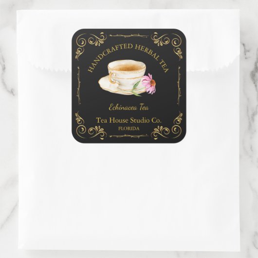 Echinacea Tea Square Label (Tas)
