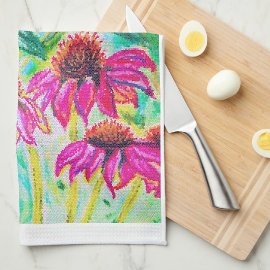 Echinacea theedoek (Quarter Fold)