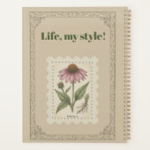 Echinacea Vintage Botanical Gardening Journal Planner (Achterkant)