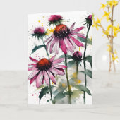 Echinacea - Watercolor flowers Kaart (Gele Bloem)