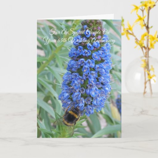 Echium 65th Wedding Jubileum Kaart (Gele Bloem)