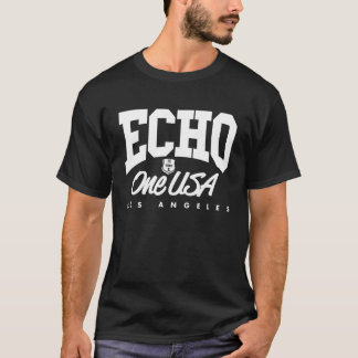 Echo1USA, T-shirt met gekrukte donkere kleuren