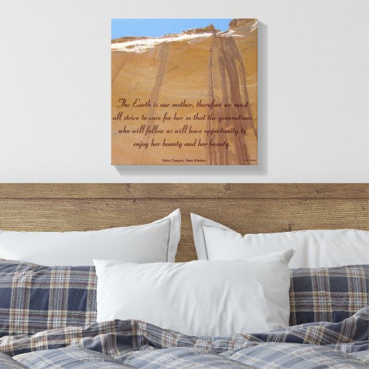 Echo Canyon, New Mexico Eerbetoon aan Moeder Aarde Canvas Afdruk (Insitu (Slaapkamer))