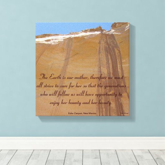 Echo Canyon, New Mexico Eerbetoon aan Moeder Aarde Canvas Afdruk (Insitu (Houten vloer))