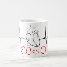Echo Coffee-Mok met EKG en Realistisch hart