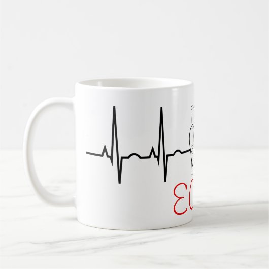 Echo Coffee-Mok met EKG en Realistisch hart Koffiemok (Links)