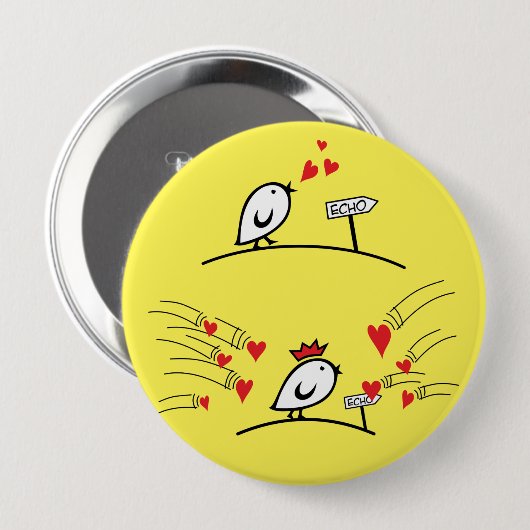 ECHO - Comic Birds Tweetlercools 1 Ronde Button 4,0 Cm (Voorkant /achterkant)