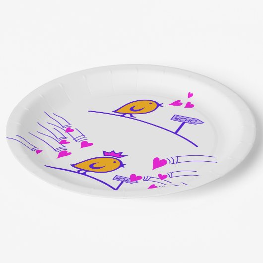 ECHO - Comic Birds Tweetlercools 3 Papieren Bordje (Gekanteld)