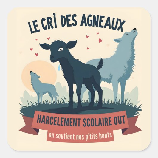 Echo Contre l’Oppression - Badge #BalanceTonTyra Vierkante Sticker (Voorkant)