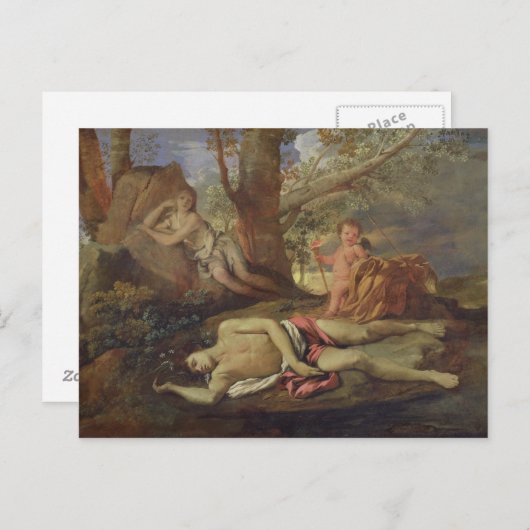 Echo en Narcissen Briefkaart (Voorkant / Achterkant)