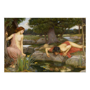 Echo en Narcissus door John William Waterhouse Perfect Poster
