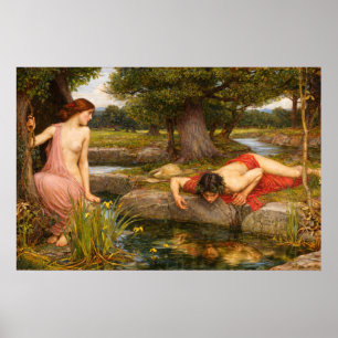 Echo en Narcissus door John William Waterhouse Poster