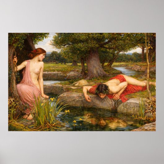 Echo en Narcissus door John William Waterhouse Poster (Voorkant)