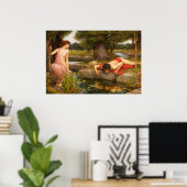 Echo en Narcissus door John William Waterhouse Poster (Thuiskantoor)