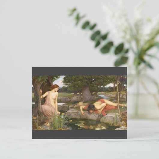 Echo- en Narcissus van pre-Raphaelite Briefkaart (Staand voorkant)
