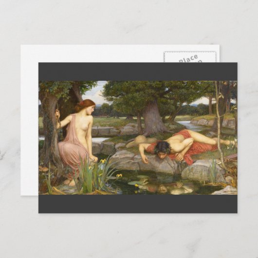 Echo- en Narcissus van pre-Raphaelite Briefkaart (Voorkant / Achterkant)