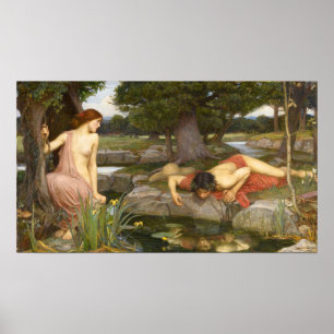 Echo- en Narcissus, voor Raphaelite schilderen Poster
