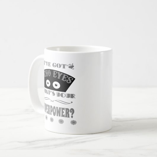 Echo Eyes Superpower (grijs) Koffiemok (Voorkant links)