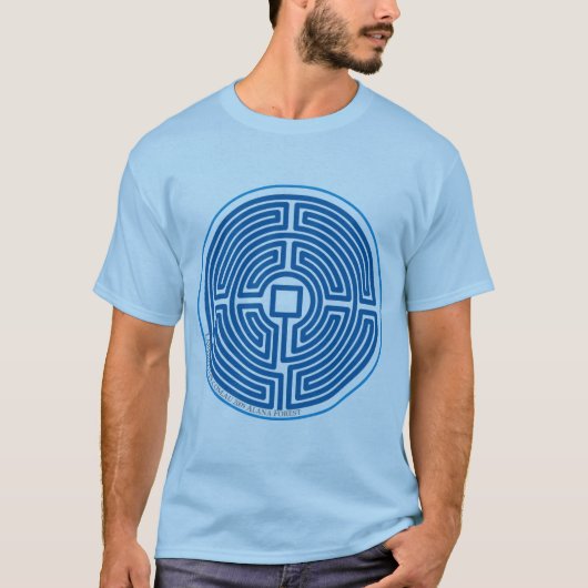 echo labyrinth chinese blauw t-shirt (Voorkant)
