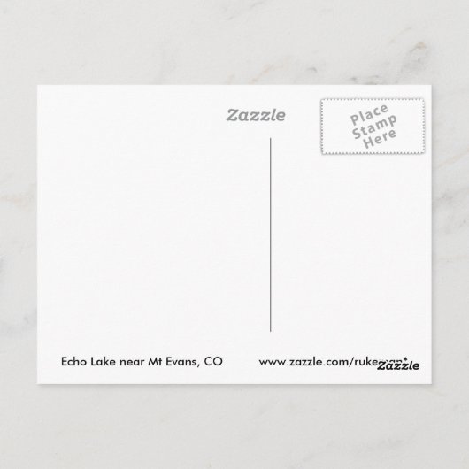 Echo Lake Briefkaart (Achterkant)