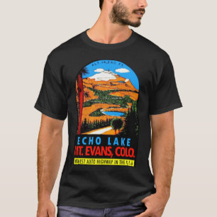 Echo Lake Mt Evans Colorado Vintage Travel Decal C T-shirt