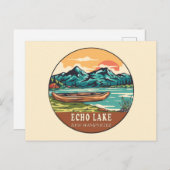 Echo Lake New Hampshire Boating Vist Emblem Briefkaart (Voorkant / Achterkant)