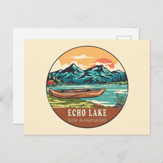 Echo Lake New Hampshire Boating Vist Emblem Briefkaart (Voorkant / Achterkant)