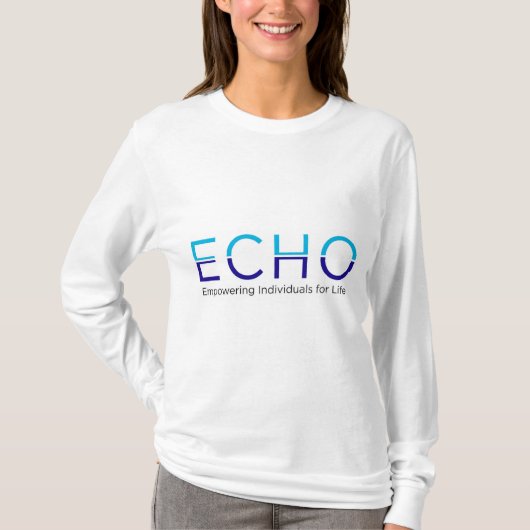 ECHO-Logo voor lange hoes voor vrouwen T-shirt (Voorkant)