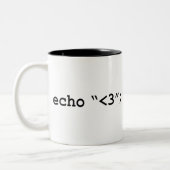 Echo Love PHP HTML Web Designer Developer Tweekleurige Koffiemok (Links)