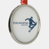 Echo Mountain Colorado Snowboarder Metalen Ornament (Rechts)