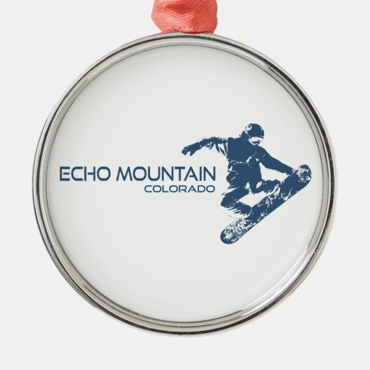 Echo Mountain Colorado Snowboarder Metalen Ornament (Voorkant)