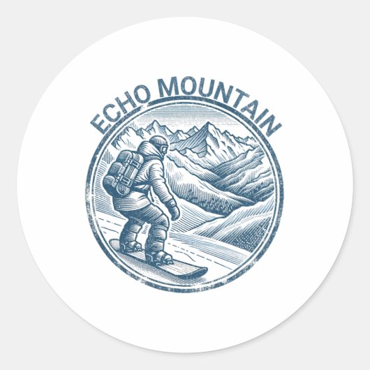 Echo Mountain Colorado Snowboarder Ronde Sticker (Voorkant)