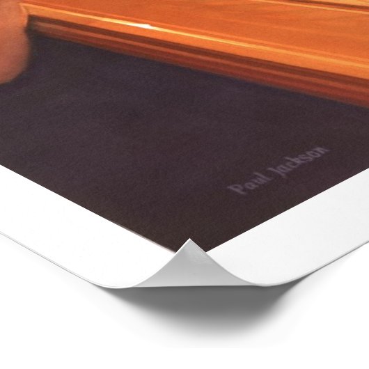 "Echo of Angels" Harp Player Waterverf Poster (Hoek)