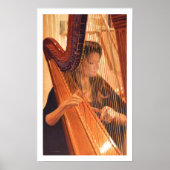 "Echo of Angels" Harp Player Waterverf Poster (Voorkant)