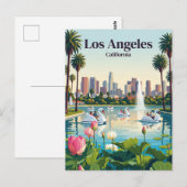 Echo Park Lake Californië Briefkaart (Voorkant / Achterkant)