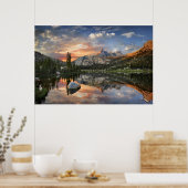 Echo Peaks Sunset from Echo Lake - Yosemite Poster (Keuken)