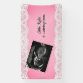 Echo roze Baby shower Spandoek (Verticaal)