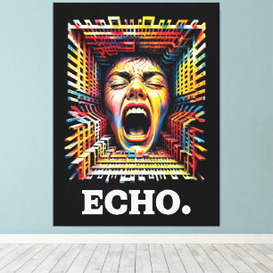 Echo Schreeuw Geometrische Tunnel Dramatische Pop Canvas Afdruk