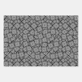 Echo Squares Grayscale-papierbladen voor het verpa Inpakpapier Vel
