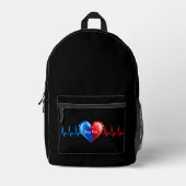 Echo Tech-Cardiac Sonograaf Bedrukte Rugzak (Voorkant)