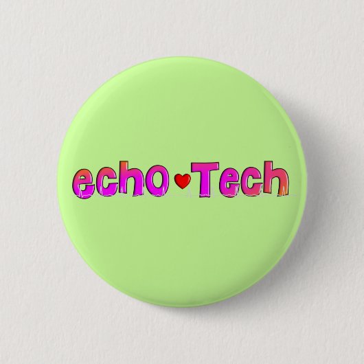 Echo Tech (cardiale echo Tech) — Giften Ronde Button 5,7 Cm (Voorkant)