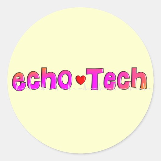 Echo Tech (cardiale echo Tech) — Giften Ronde Sticker (Voorkant)