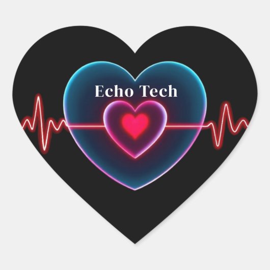 Echo Tech | hartslag | ECG Hart Sticker (Voorkant)