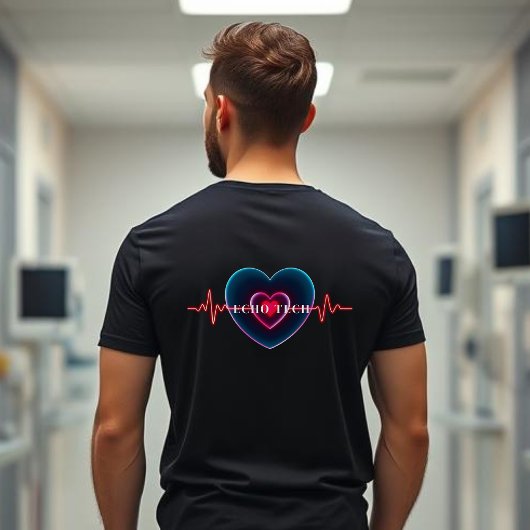 Echo Tech | Hartslag | Hart met EKG T-shirt