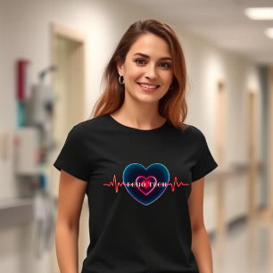 Echo Tech Hartslag Hart met EKG T-shirt
