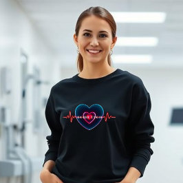 Echo Tech | Heartbeat | Heart with EKG Trui